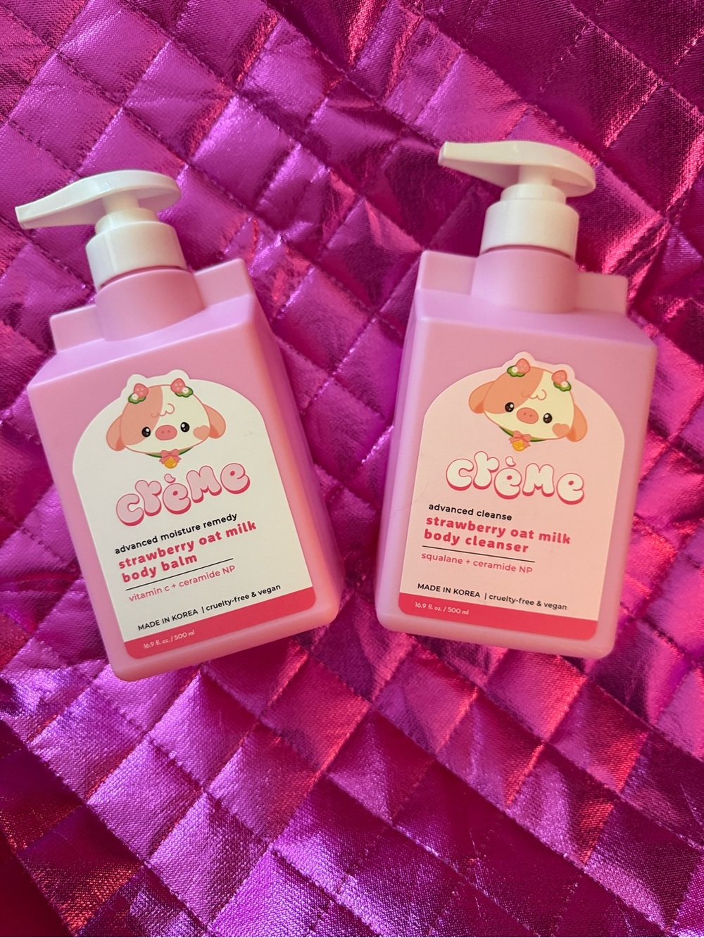 Crème Strawberry Oat Milk Kids Body Cleanser & Balm - Pink